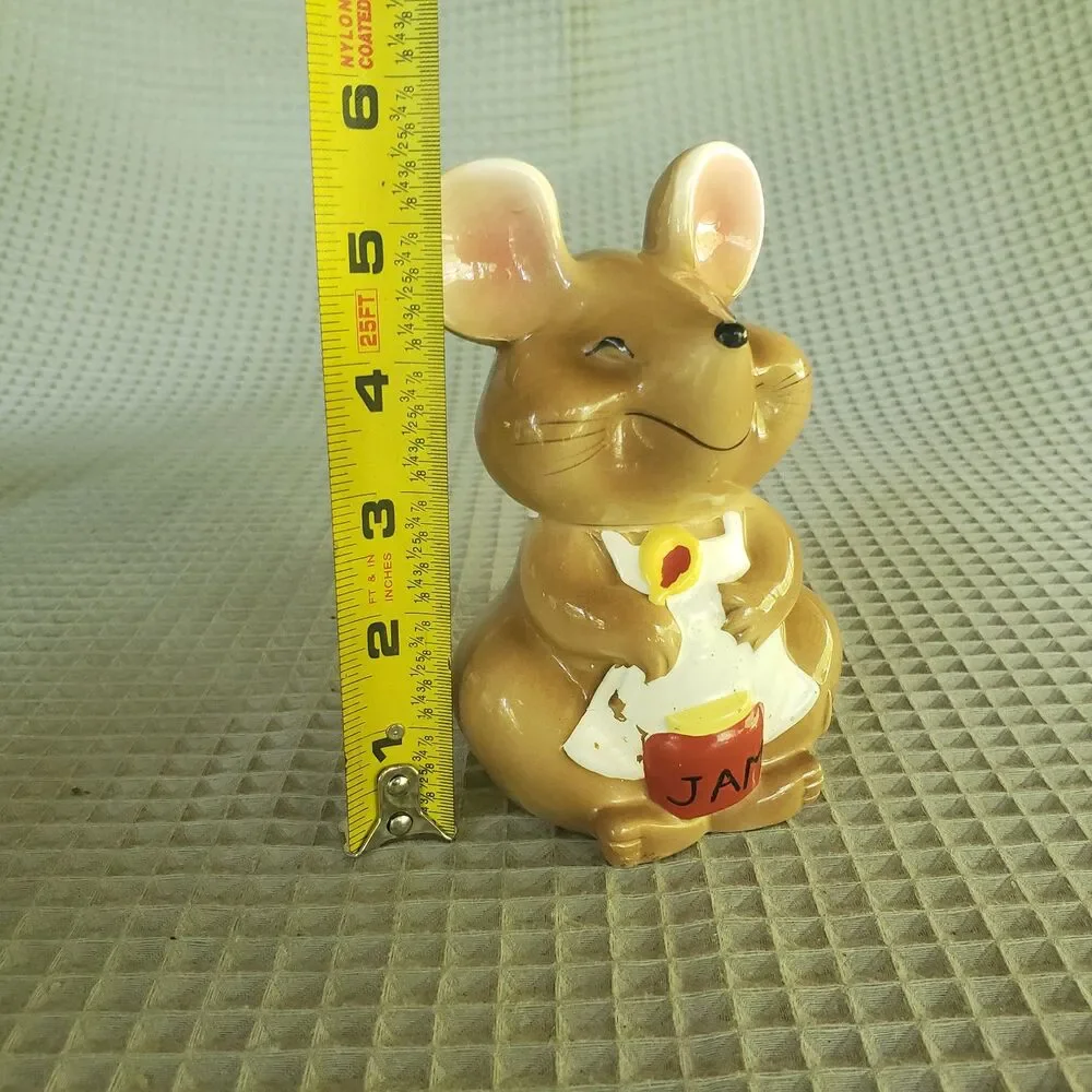 Vintage Winking Mouse Ceramic Jam Jar Sugar Bowl Made in Korea 5.5